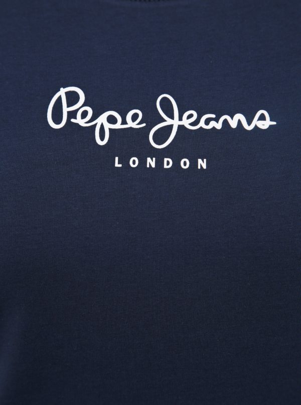 Tmavomodré dámske tričko s potlačou Pepe Jeans New Virginia
