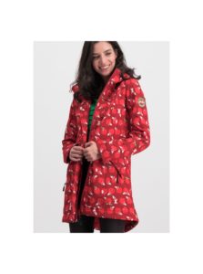 Červený vzorovaný funkčný softshellový kabát Blutsgeschwister Wild Weather