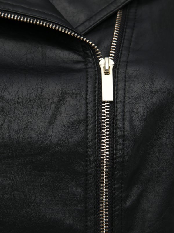 Čierna koženková bunda Dorothy Perkins Curve