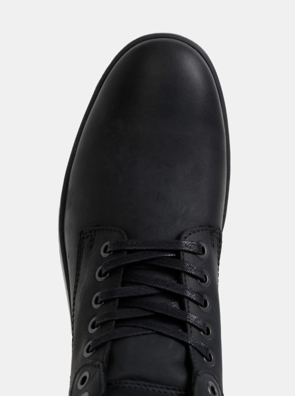 Čierne pánske kožené kotníkové topánky Jack & Jones Tubar