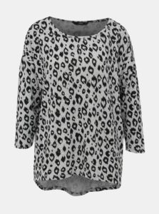 Čierno-šedý voľný sveter s leopardím vzorom Only Elcos