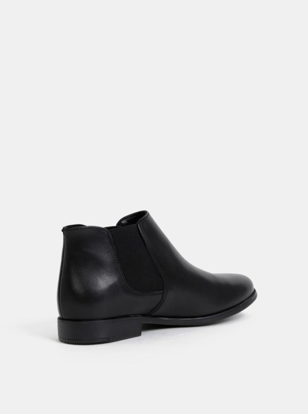 Čierne kožené chelsea topánky Tamaris