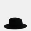 Čierny vlnený klobúk Pieces Hiranu