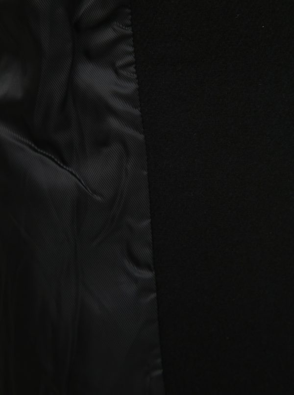 Čierny kabát s prímesou vlny VERO MODA Class