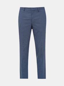Modré oblekové vzorované slim fit nohavice Selected Homme Logan