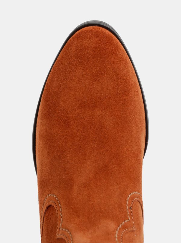Hnedé semišové kotníkové topánky Tamaris