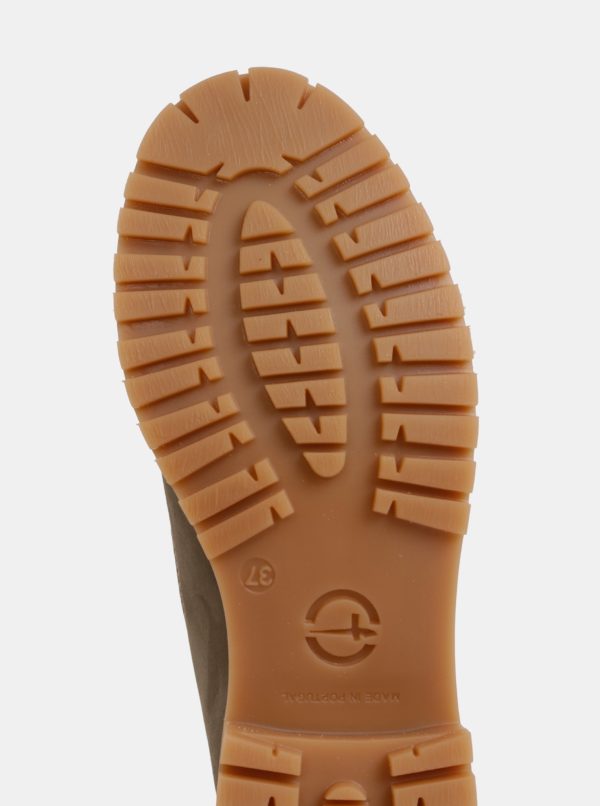 Béžové kožené zimné kotníkové topánky Tamaris
