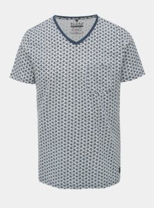 Modro-biele vzorované tričko s vreckom Blend