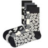 Pánske  Black & White Ponožky 4 páry Happy Socks -  čierna biela