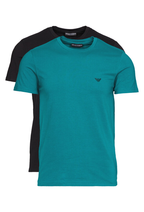  Pánske  Spodné tričko 2 ks Emporio Armani -  čierna modrá zelená 