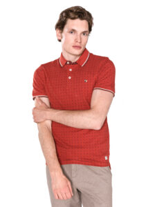 Pánske  Paulos Polo tričko Jack & Jones -  červená oranžová
