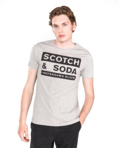  Pánske  Tričko Scotch & Soda -  šedá 