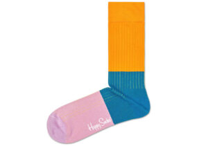 Pánske  Block Rib Ponožky Happy Socks -  modrá ružová oranžová