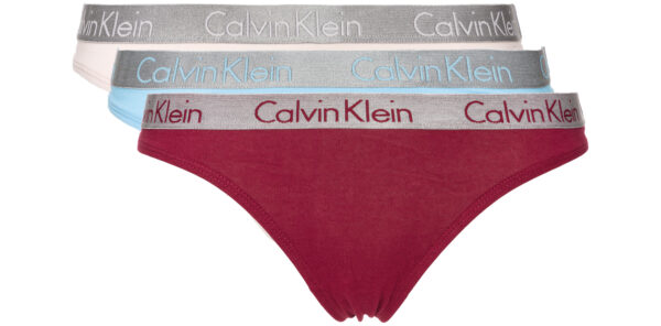  Dámske  Nohavičky 3 ks Calvin Klein -  modrá červená béžová 
