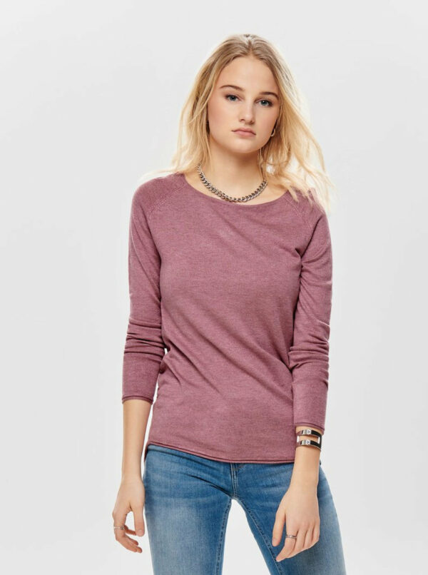Ružový tenký basic sveter ONLY Mila
