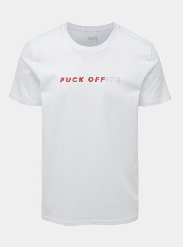 Biele pánske tričko s potlačou ZOOT Originál Fuck Office