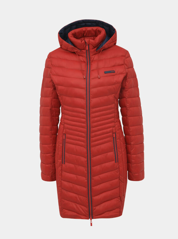 Červený dámsky zimný prešívaný vodeodpudivý kabát LOAP Jessika