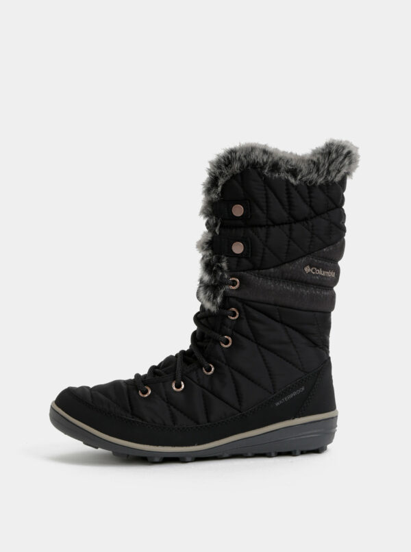 Čierne dámske zimné nepromokavé topánky Columbia Heavenly