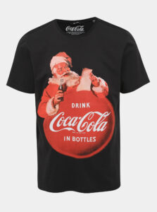 Čierne tričko s potlačou ONLY & SONS Coca Cola Xmas
