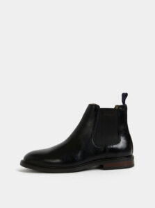 Čierne pánske kožené chelsea topánky GANT Ricardo