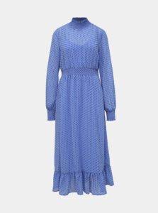 Modré bodkované midi šaty VILA