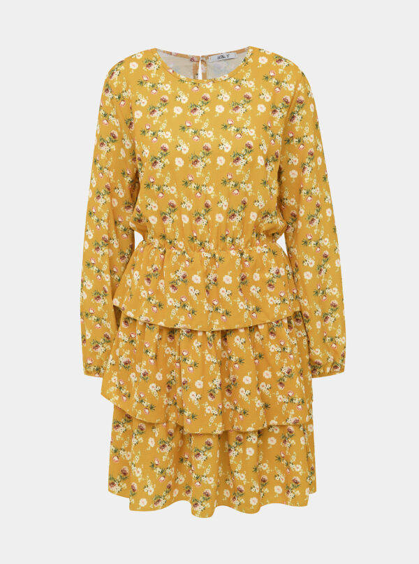 Horčicové kvetované šaty Haily´s Anni