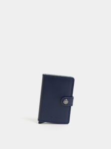 Tmavomodrá kožená peňaženka s hliníkovým púzdrom Secrid Miniwallet