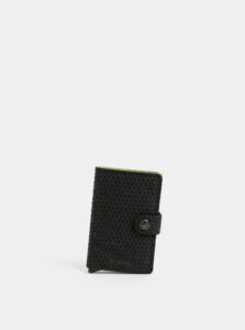 Čierna vzorovaná kožená peňaženka s hliníkovým púzdrom Secrid Miniwallet Diamond