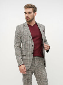 Béžové oblekové skinny fit sako Burton Menswear London