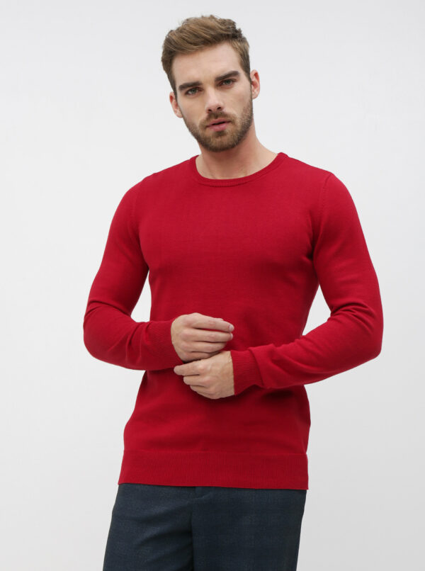 Červený pánsky basic sveter ZOOT