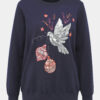 Tmavomodrý sveter s vianočným motívom M&Co