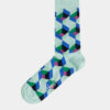 Mentolové vzorované ponožky Happy Socks Optic Sguare
