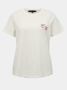 Krémové tričko s potlačou VERO MODA Fonda