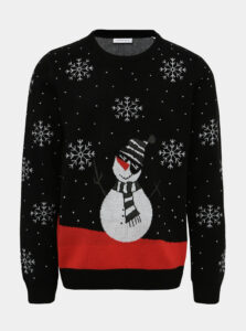 Čierny sveter s vianočným motívom Lindbergh
