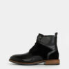 Čierne pánske kožené členkové topánky so semišovými detailmi Tommy Hilfiger