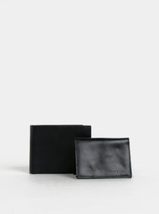 Čierna pánska kožená peňaženka s odnímateľným púzdrom Rip Curl Laser