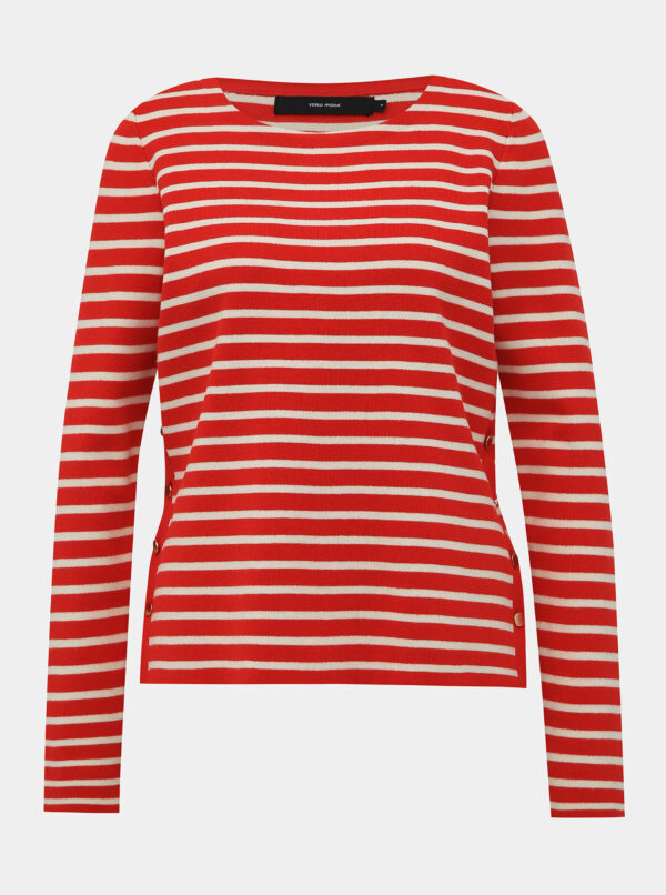 Červený pruhovaný sveter VERO MODA Sailor