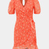 Oranžové kvetované šaty Miss Selfridge Petites