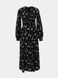 Čierne kvetované maxi šaty Miss Selfridge