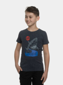 Tmavomodré chlapčenské tričko s potlačou SAM 73
