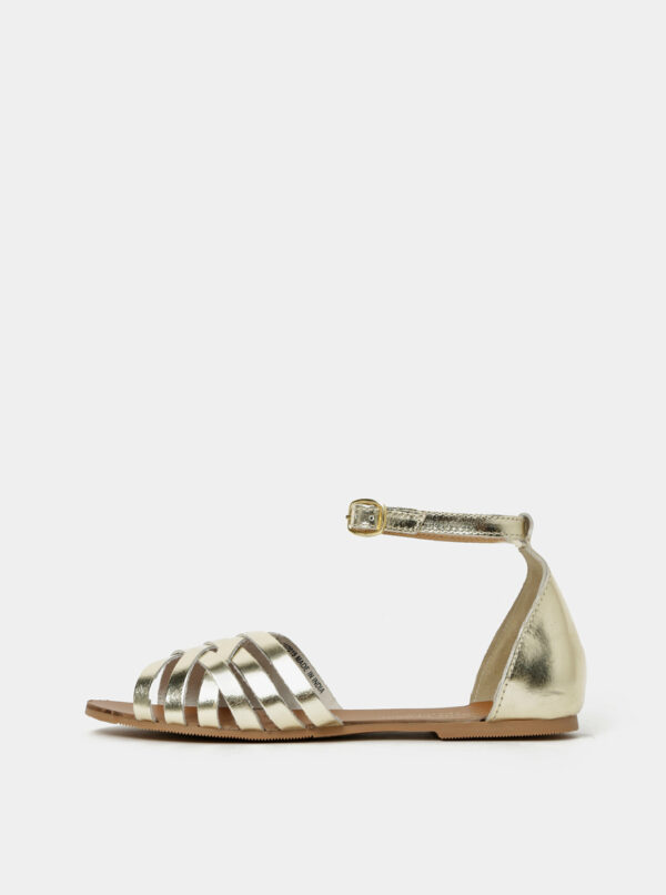 Kožené sandále v zlatej farbe Dorothy Perkins