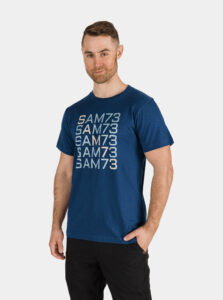Modré pánske tričko s potlačou SAM 73