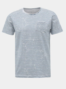 Modro-biele pánske pruhované basic tričko SAM 73