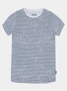 Modro-biele detské pruhované tričko SAM 73