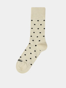 Krémové bodkované ponožky Fusakle Puntík