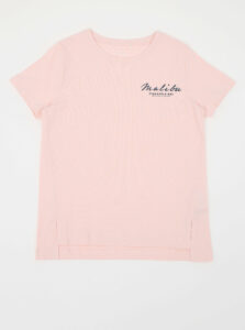 Ružové dievčenské bodkované tričko s potlačou name it Via