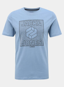 Svetlomodré tričko s potlačou Jack & Jones Complete