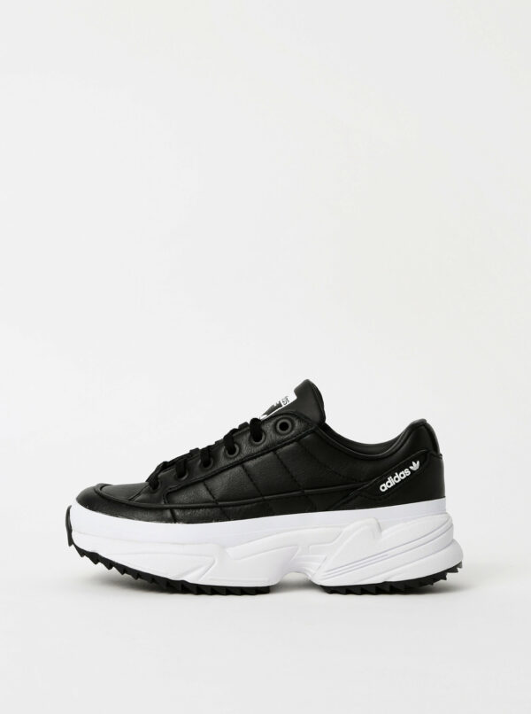 Čierne dámske kožené tenisky na platforme adidas Originals