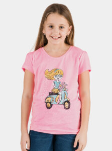 Ružové dievčenské tričko s potlačou SAM 73 Aldiaro