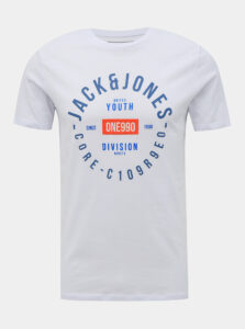 Biele tričko s potlačou Jack & Jones Koi